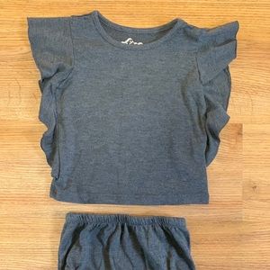 Girls charcoal grey top and bloomers 12 mo